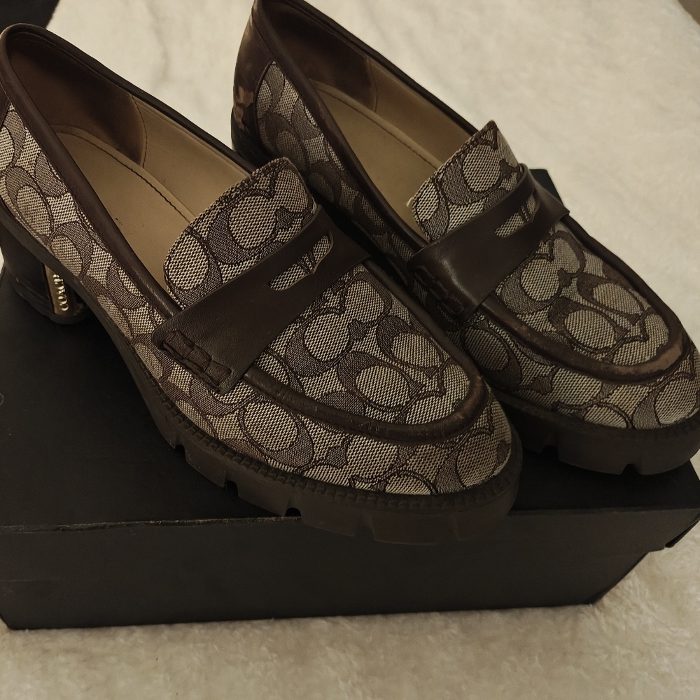 Coach Brown Patterned Women's Loafers